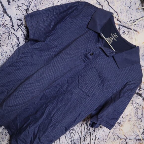 INDIGO PIQUE POLO L 42-44 George Blue Casual Basic Work Office Golf Tennis Navy - Picture 1 of 9